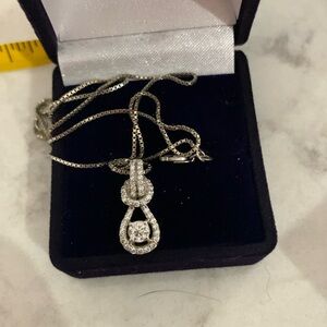 14k Diamond Tear Drop pave necklace